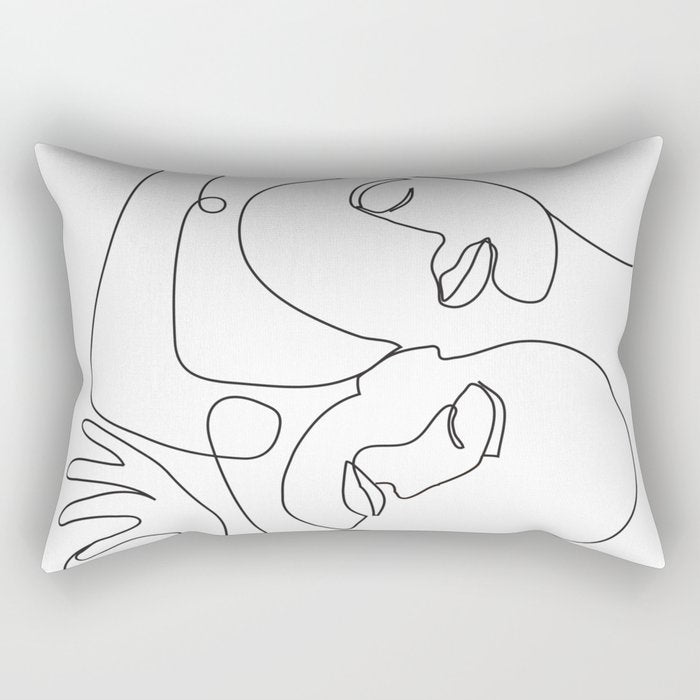 Line Faces 03 Rectangular Pillow Gallery Image 2