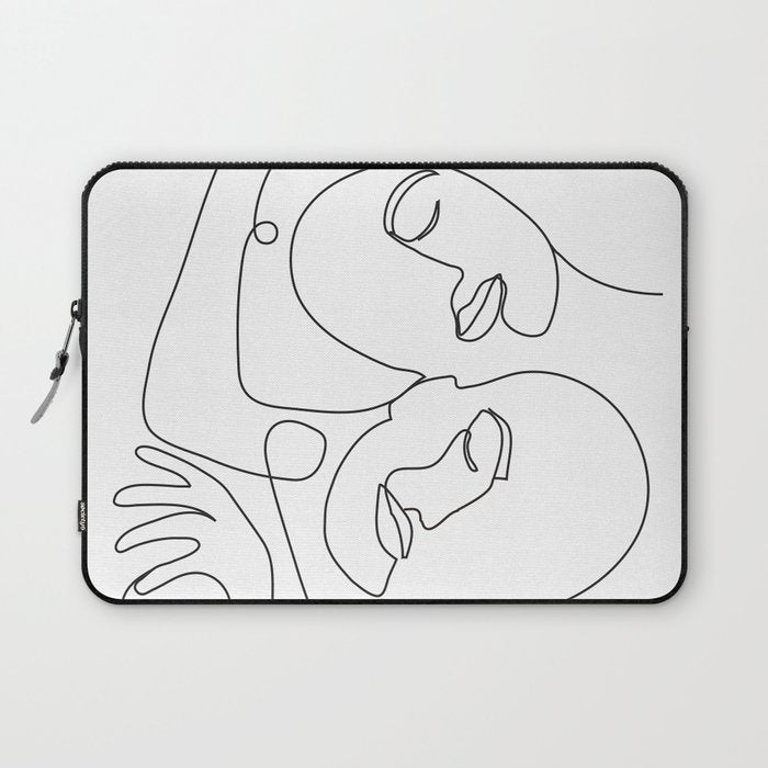 Line Faces 03 Laptop Sleeve Gallery Image 1