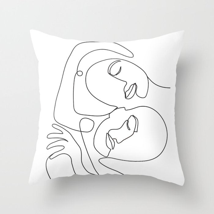 Line Faces 03 Throw Pillow Gallery Image 6