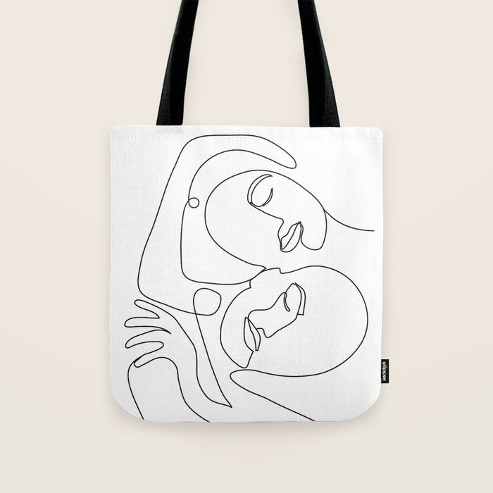 Line Faces 03 Tote Bag Gallery Image 1