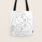 Line Faces 03 Tote Bag Gallery Image 1