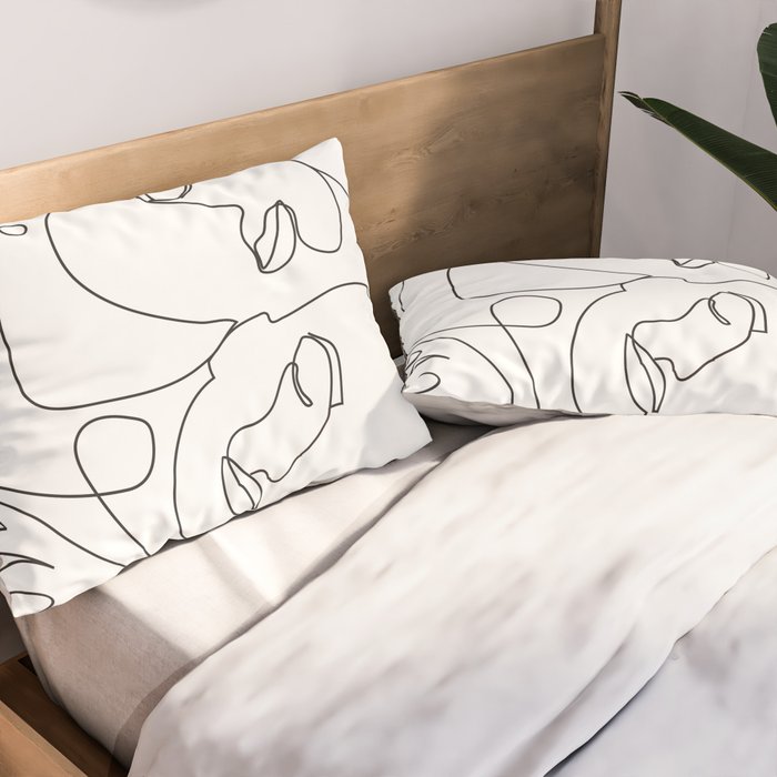 Line Faces 03 Pillow Sham Gallery Image 2