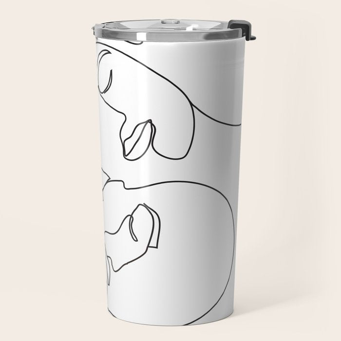 Line Faces 03 Travel Mug Gallery Image 2