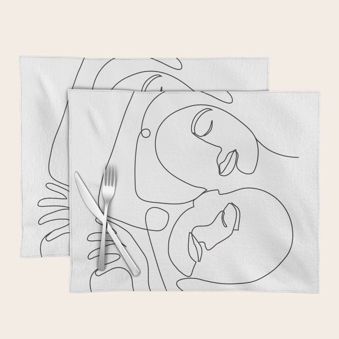 Line Faces 03 Placemat Gallery Image 1