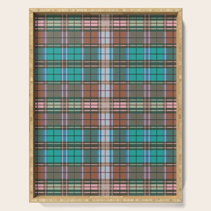 Earthy Tartan Elegance Serving Tray Gallery Image 1