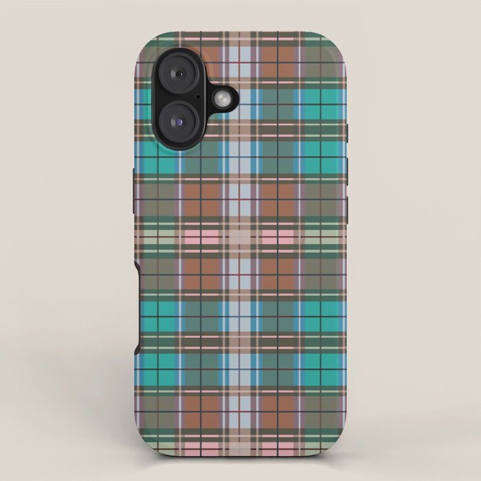 Earthy Tartan Elegance iPhone Case Gallery Image 1