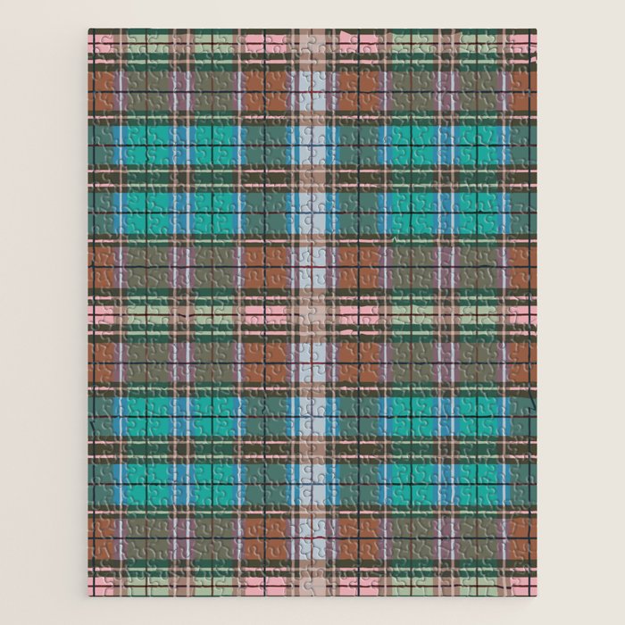 Earthy Tartan Elegance Jigsaw Puzzle Gallery Image 1