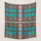 Earthy Tartan Elegance Wall Tapestry Gallery Image 4