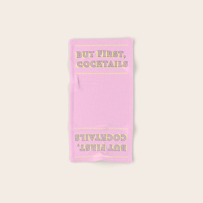 Pastel Pink Party Cocktails Bath Towel Gallery Image 1
