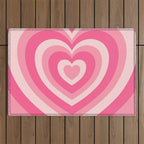 Hypnotic Pink Hearts Outdoor Rug Gallery Image 1