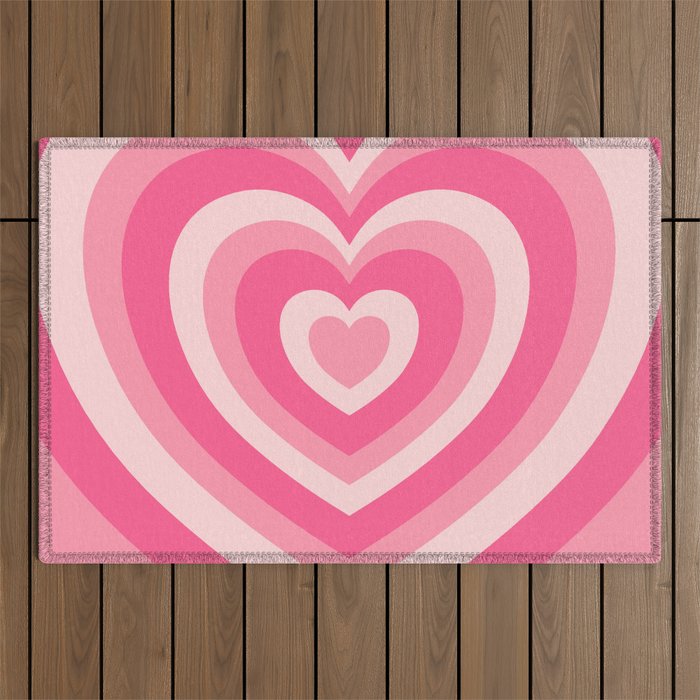 Hypnotic Pink Hearts Outdoor Rug Gallery Image 1