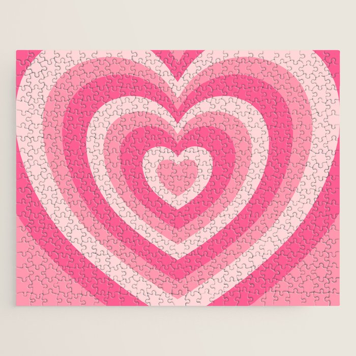 Hypnotic Pink Hearts Jigsaw Puzzle Gallery Image 1