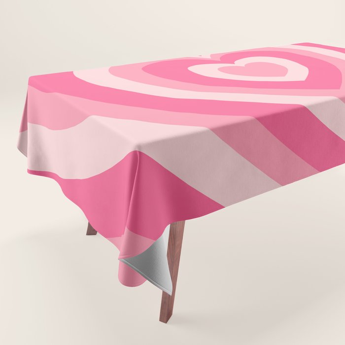 Hypnotic Pink Hearts Tablecloth Gallery Image 1