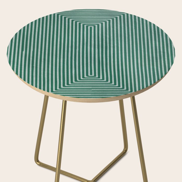 Green Black Abstract Geometric Design Artwork Side Table Gallery Image 2