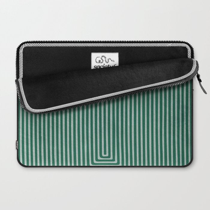 Green Black Abstract Geometric Design Artwork Laptop Sleeve Gallery Image 2