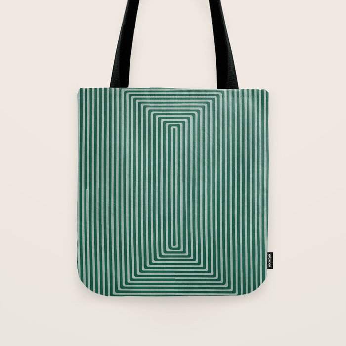 Green Black Abstract Geometric Design Artwork Tote Bag Gallery Image 1