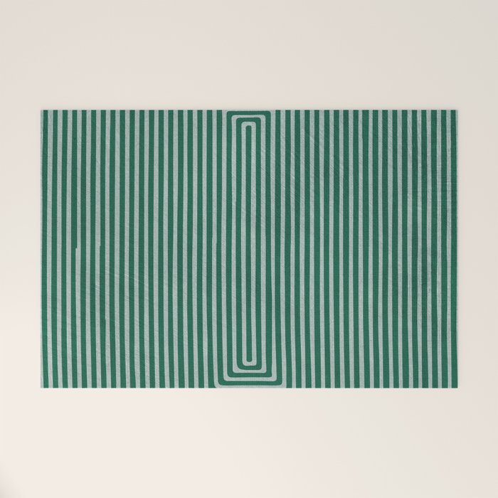 Green Black Abstract Geometric Design Artwork Welcome Mat Gallery Image 1