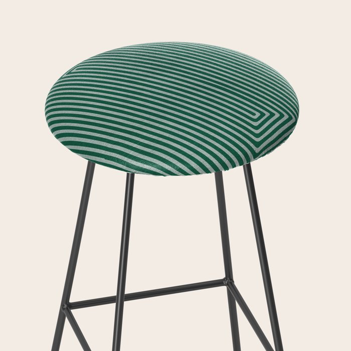 Green Black Abstract Geometric Design Artwork Stool Gallery Image 2