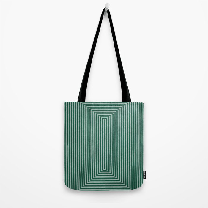 Green Black Abstract Geometric Design Artwork Tote Bag Gallery Image 2