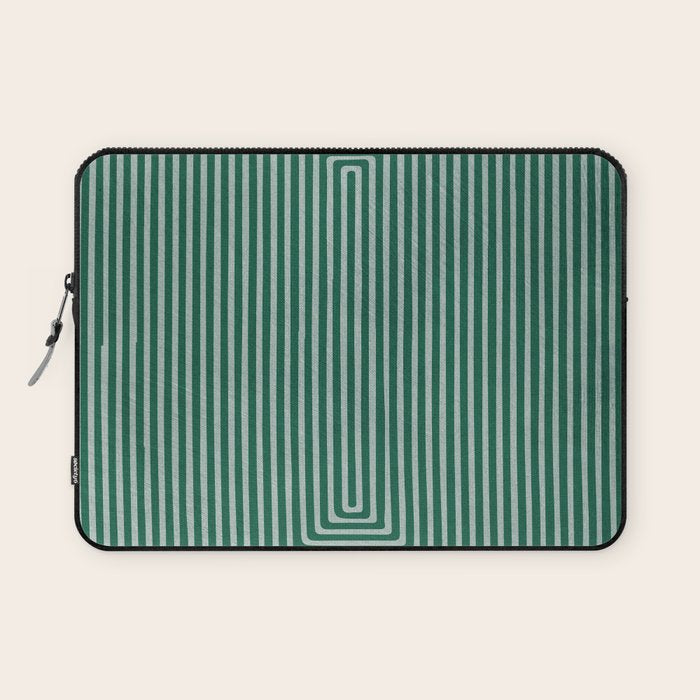 Green Black Abstract Geometric Design Artwork Laptop Sleeve Gallery Image 1