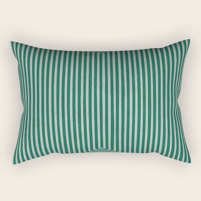 Green Black Abstract Geometric Design Artwork Rectangular Pillow Gallery Image 1