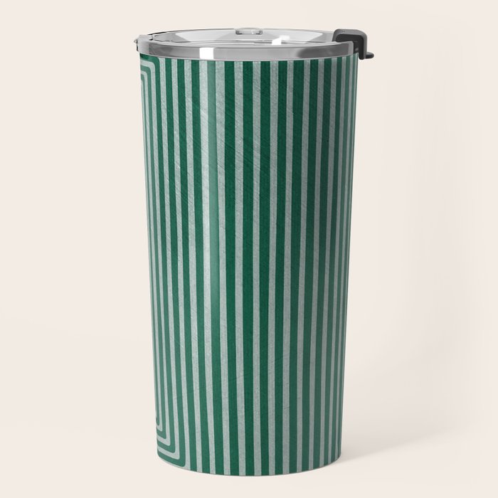 Green Black Abstract Geometric Design Artwork Travel Mug Gallery Image 2
