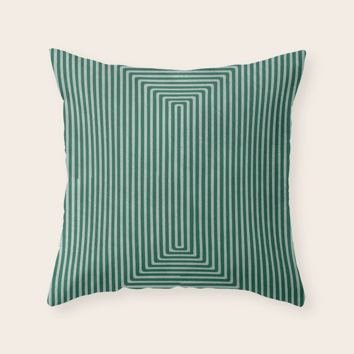 Green Black Abstract Geometric Design Artwork Throw Pillow Gallery Image 6