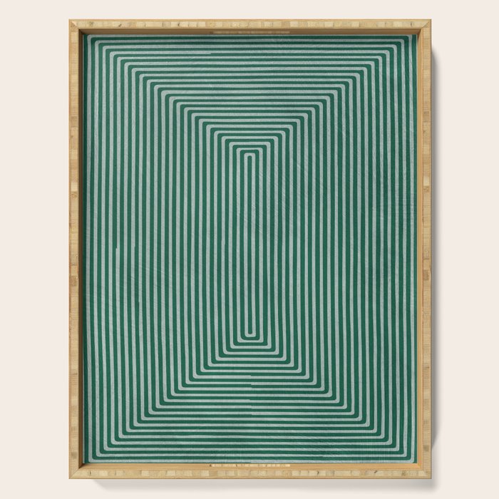 Green Black Abstract Geometric Design Artwork Serving Tray Gallery Image 1