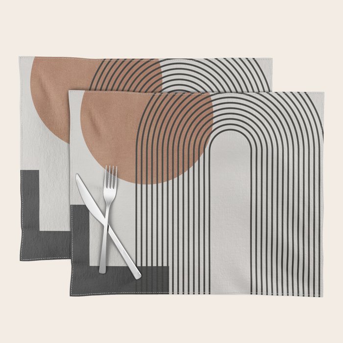 Mid Century Abstract Geometric 5 Placemat Gallery Image 1