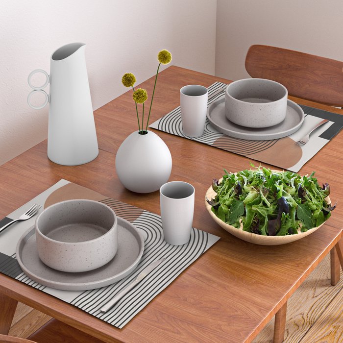 Mid Century Abstract Geometric 5 Placemat Gallery Image 2