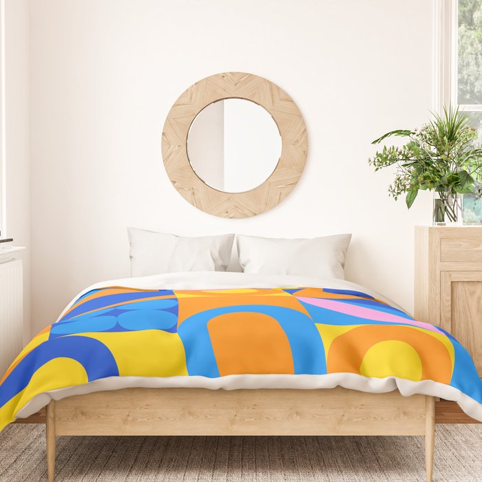 Colorful abstract geometric mosaic pattern Duvet Cover Gallery Image 3