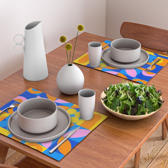 Colorful abstract geometric mosaic pattern Placemat Gallery Image 2