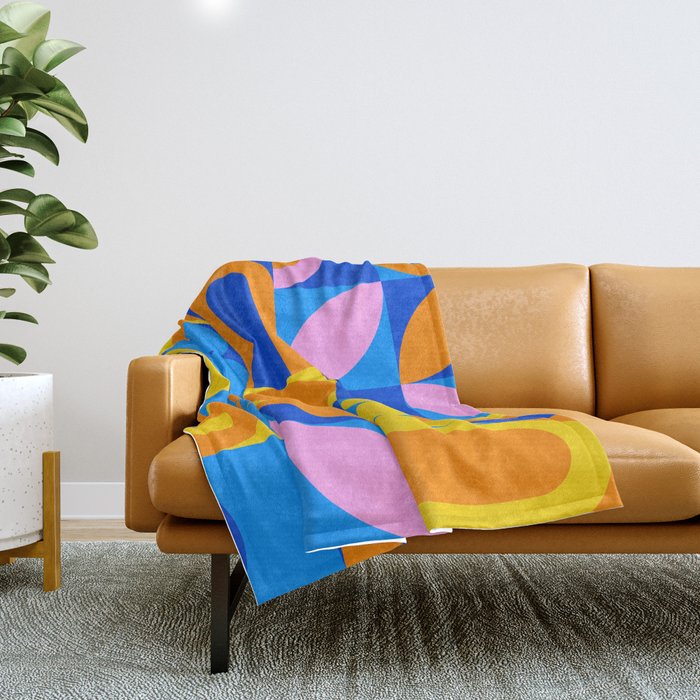 Colorful abstract geometric mosaic pattern Throw Blanket Gallery Image 1