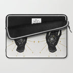 Mystic Hand with Eye - Black and Gold Ink Laptop Sleeve Gallery Image 2