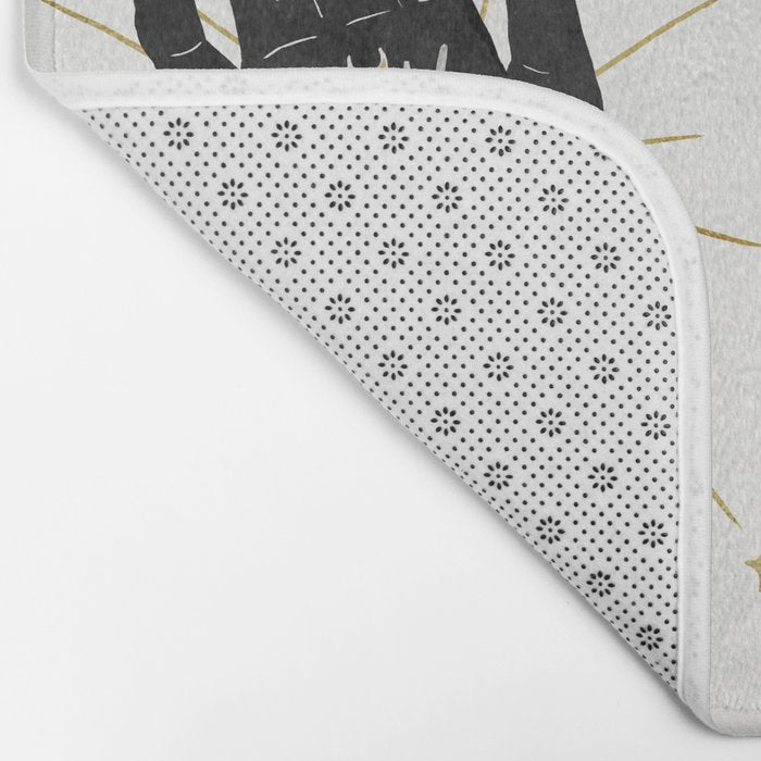 Mystic Hand with Eye - Black and Gold Ink Bath Mat Gallery Image 2