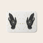 Mystic Hand with Eye - Black and Gold Ink Bath Mat Gallery Image 1