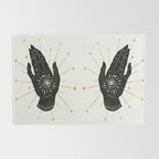 Mystic Hand with Eye - Black and Gold Ink Rug Gallery Image 2