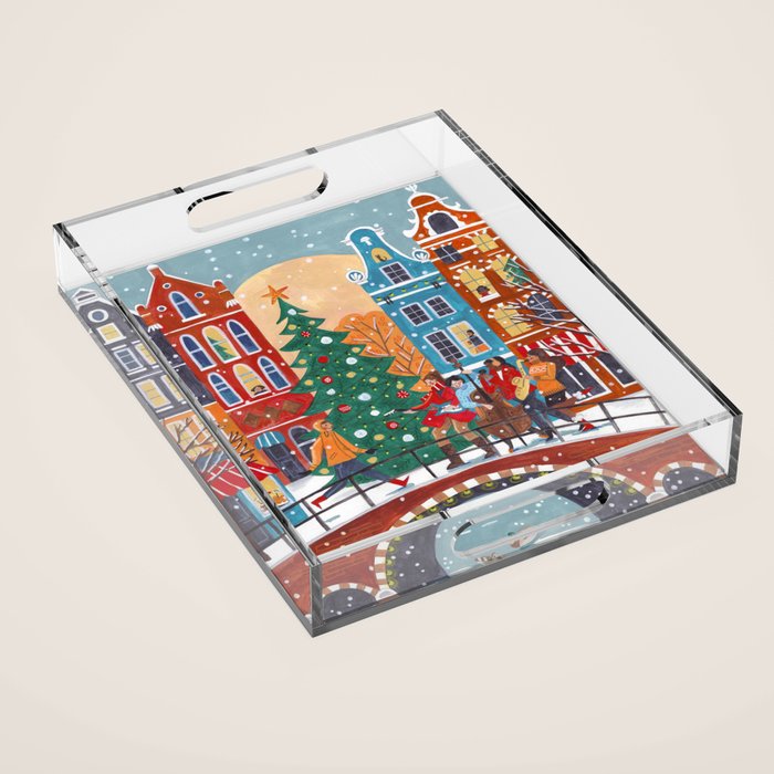 Christmas Music in the City of Amsterdam Acrylic Tray Gallery Image 1