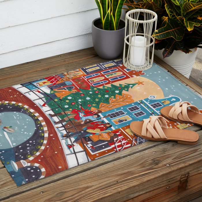 Christmas Music in the City of Amsterdam Outdoor Rug Gallery Image 2