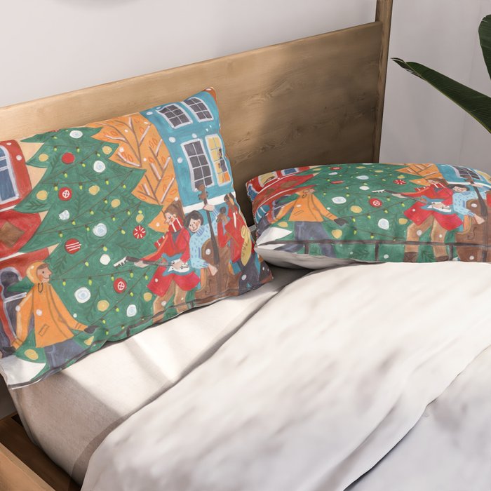 Christmas Music in the City of Amsterdam Pillow Sham Gallery Image 2