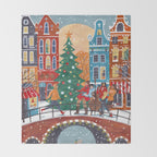 Christmas Music in the City of Amsterdam Throw Blanket Gallery Image 2