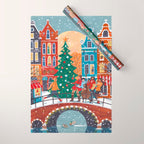 Christmas Music in the City of Amsterdam Wrapping Paper Gallery Image 1