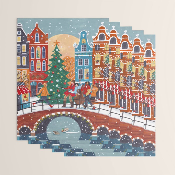 Christmas Music in the City of Amsterdam Wrapping Paper Gallery Image 3