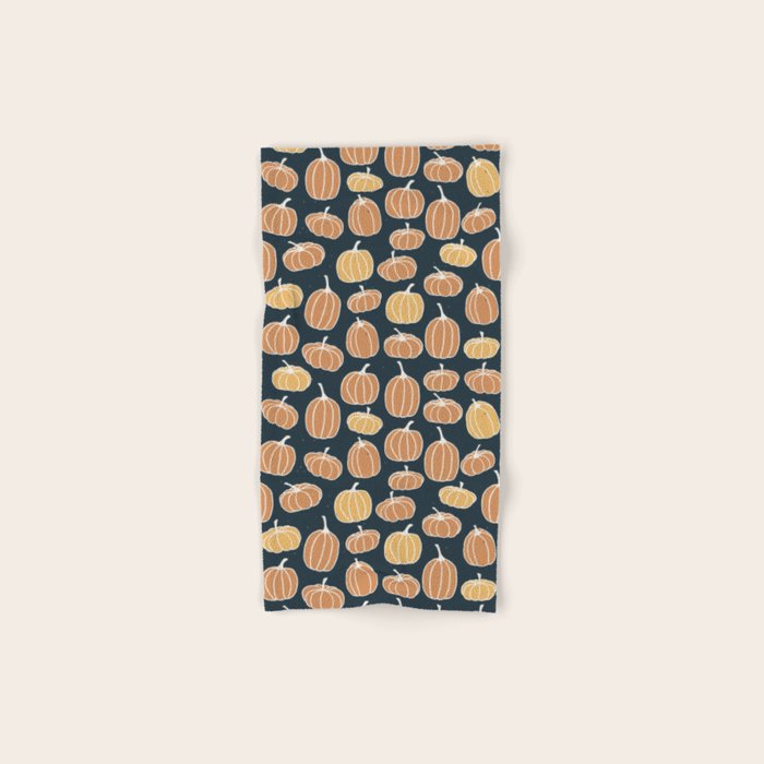 Navy Pumpkins Bath Towel Gallery Image 1