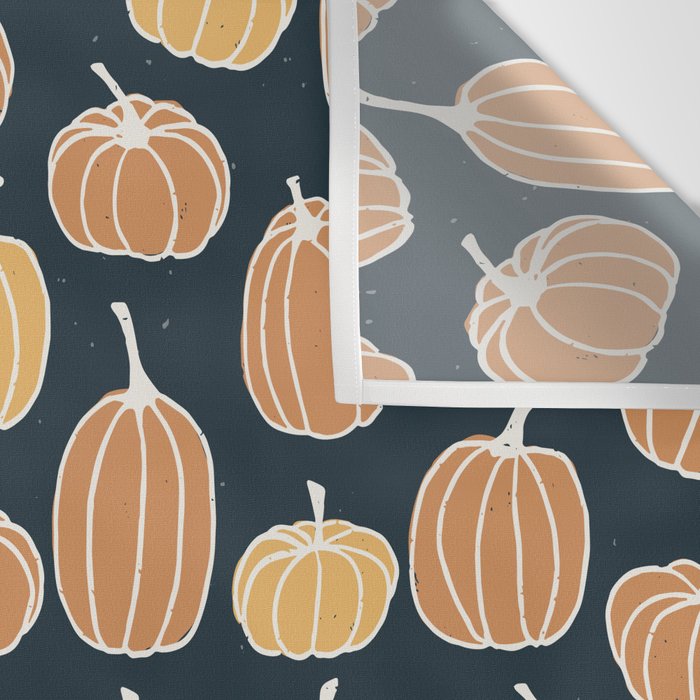 Navy Pumpkins Wall Tapestry Gallery Image 3