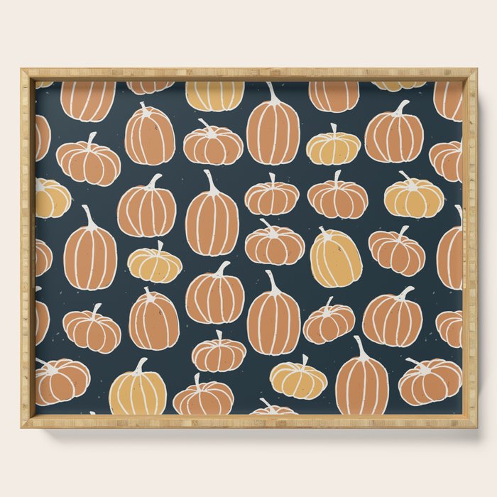 Navy Pumpkins Serving Tray Gallery Image 1