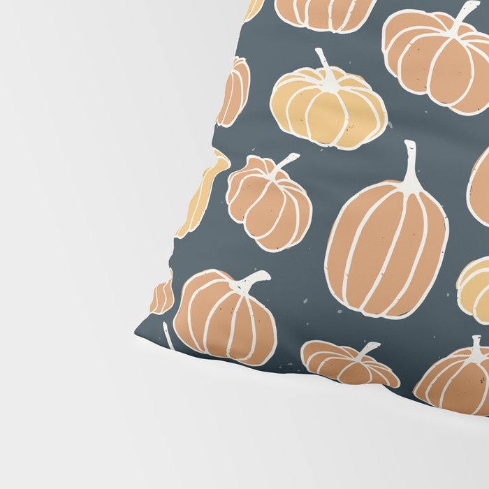 Navy Pumpkins Pillow Sham Gallery Image 4
