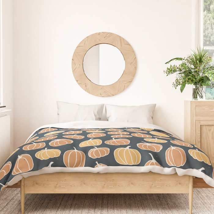 Navy Pumpkins Duvet Cover Gallery Image 3