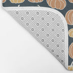 Navy Pumpkins Bath Mat Gallery Image 2