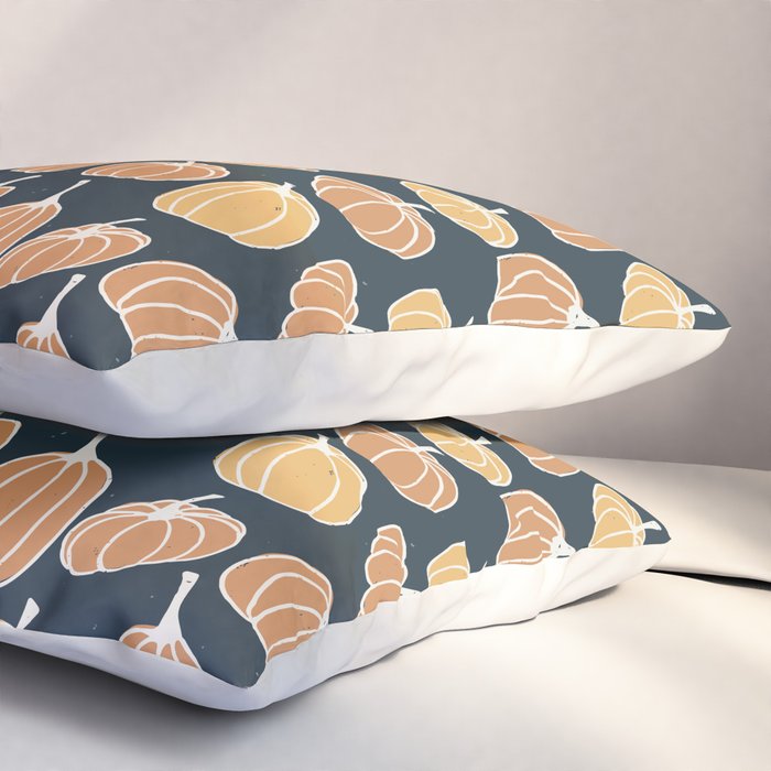 Navy Pumpkins Pillow Sham Gallery Image 3